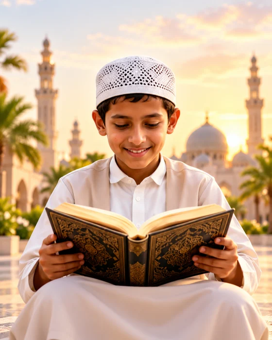 طفل يقرأ القرآن الكريم
